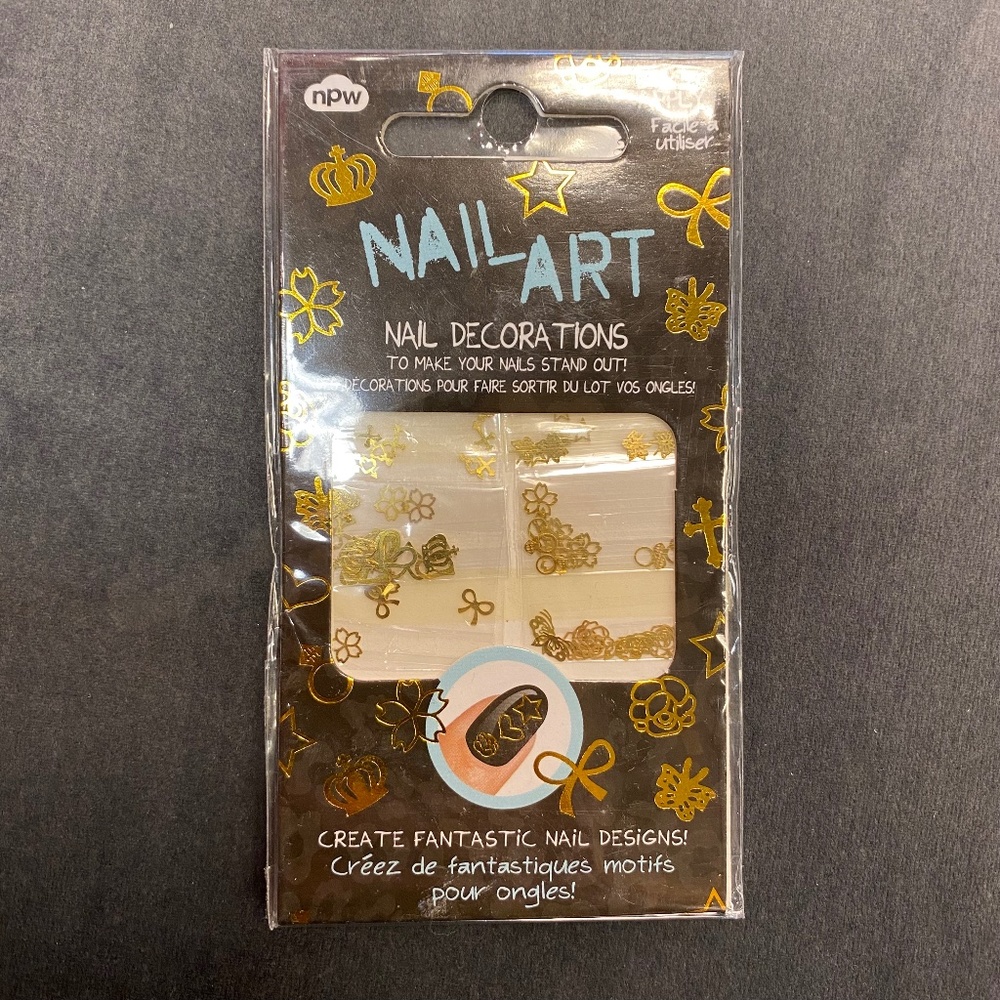 Gold Metallic Nail Decorations